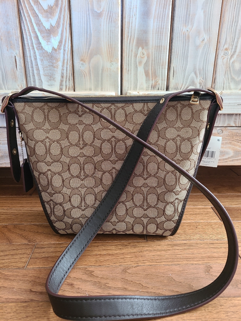 NWT Coach Sig Small Dufflette Bag in Khaki/Brown